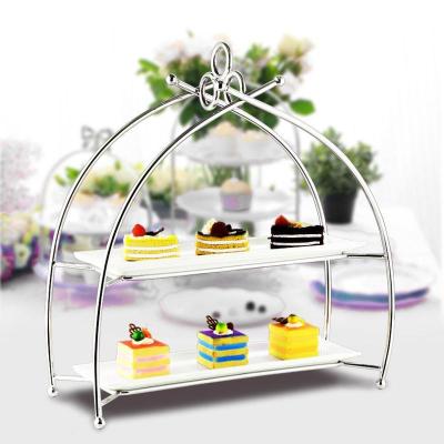 China Western Style Creative Stainless Steel Food Sushi Display Rack Snack Seat Cake Stand Sustainable Dessert Table Cold Cake Display Racks Trays for sale