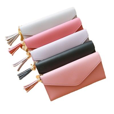 China Waterproof Wallet Ladies PU Leather Clip Wallet Along With Card Slot 2021 For Women for sale