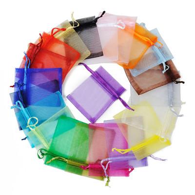 China Custom Logo Organza Pouch Organza Gift Bag Organza Jewelry Bag for sale