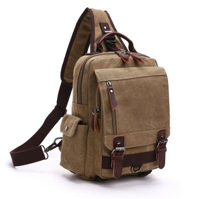 China Factory Direct Fashion Canvas Men's Chest Bag Single Shoulder Body Bags 16oz Waterproof Cross Body Bags Men Travel Messenger Bag for sale