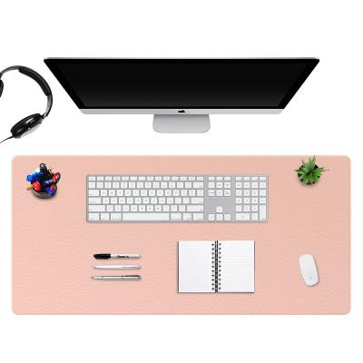 China Hot Selling Double-Sided &Waterproof PU Mouse Pad Office Desk Mat Soft Leather Mat for sale