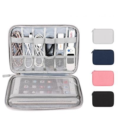 China New Jacquard Mobile Digital Accessories Storage Bag Mouse Data Cable Power Protection Bag, U Disk, Charger Makeup Storage Bag for sale