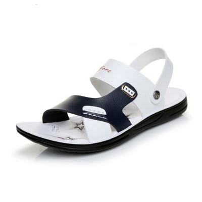 China Men summer durable leather sandal made in 2020 new design fashionable comfortable casual sandal from china factory for sale