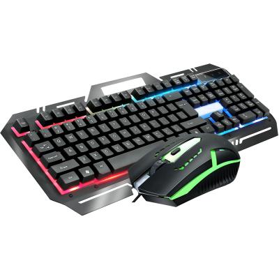 China Language Plug and Play Brazilian Portuguese Layout Gaming Lightweight Metal Plate Back Keyboard and Mouse Combo for sale