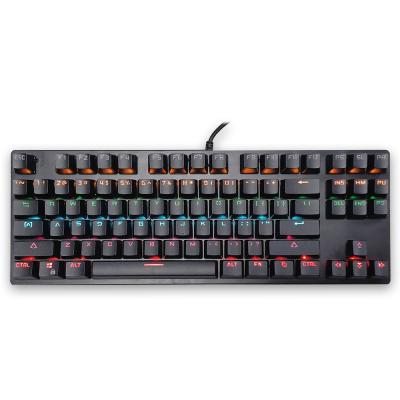 China Plug And Play 87 Keys Portable Green Switch Backlight Mini Mechanical Gaming Keyboard for sale