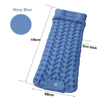 China Ultralight Durable Outdoor Lightweight Camping Inflatable Mattress Sleep Pad Mat With Pillow for sale