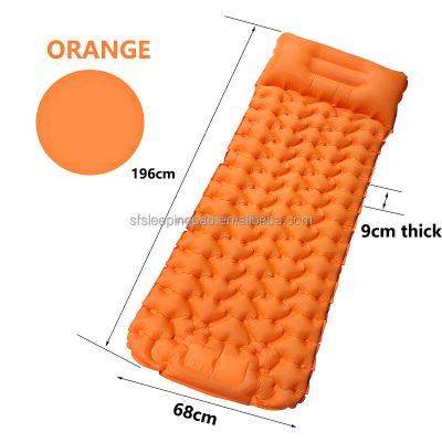 China Ultralight Durable Inflatable Beach Mat Camping Equipment Mats Lightweight Self Inflating Sleep Pad With Pillow For Outdoor Sports for sale