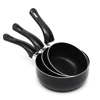 China Viable Customized 14CM/16CM/18CM Aluminum Nonstick Milk Pan Set High Quality Frying Pan Single Handle Mini Cookware for sale