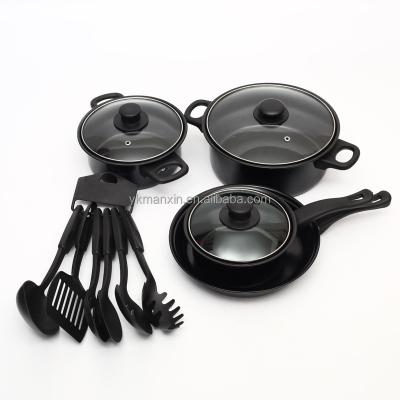 China Sustainable Hot Selling 13 Pieces Cookware Set Non Stick Iron Cheap Cookware for sale