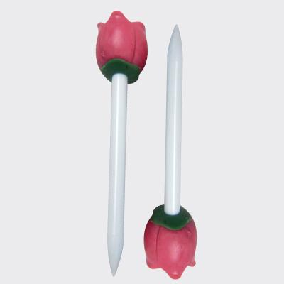 China Stable; beautiful plastic golf tee 80mm 6pcs per package Tulip Flower Design Golf course supplies for women for sale