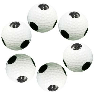 China Synthetic Rubber + Dupont Surlyn white with black dot like chinese panda in golf course 2 layer golf practice ball surlyn cover for sale