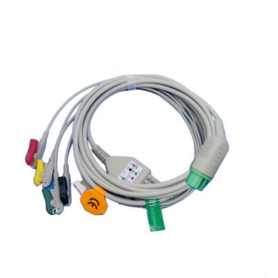 China One Piece TPU Cable ECG Cable with 5 Snap Leads for Space Labs Medical Patient-Monitor for sale