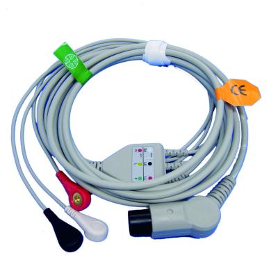 China Wholesale One Piece Mindray MEC1000/2000 ECG Cable With 3 Leads Flash Mindray Mec1000/2000, PM7000/8000/9000 ECG Cable Hospital Use for sale