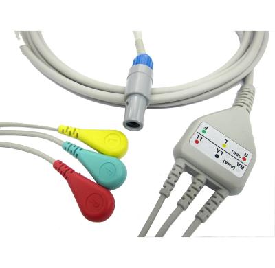 China Wholesale One Piece Fetal Monitor ECG Cable With 3 Leads, Snap, CREATIVE CHINA ECG Cable for sale