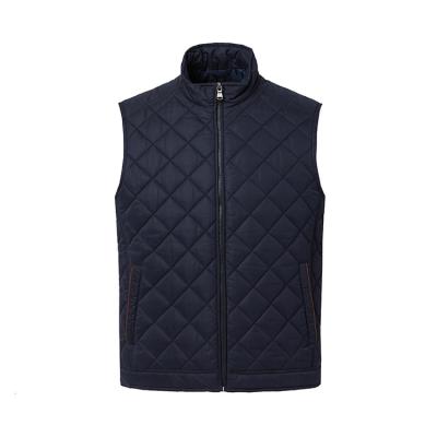 China Custom Mussr OEM Men's Classic Polyester Winter Zipper Quilted Vest With Pocket for sale