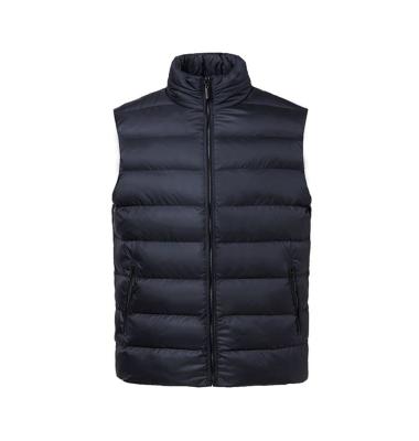 China Wholesale Custom Logo Anti-Wrinkle Full Down Sleeveless Bodywarmer Mens Lightweight Zipper Padded Quilted Stripper Vest Vest for sale