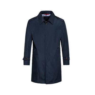 China Waterproof Polyester Turn-Down Classic Collar Waterproof Long Men's Business Coat for sale