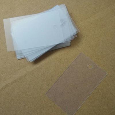 China Transparent custom matte frosted plastic hang tags clothing printing logo pvc blank label tag for sale