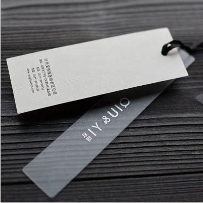 China Sustainable Custom Printed Transparent Plastic Clothes Label PVC Bag Tag for sale