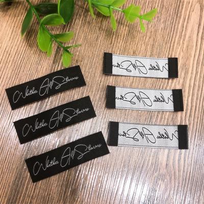 China Sustainable Woven Label With Name Clothing Labels Customized Fabric Apparel Sewing Labels for sale