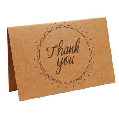 China Custom Printing Black Europe Letters Bulk Folded Craft Paper Card Greeting Thank You Cards 100 for sale