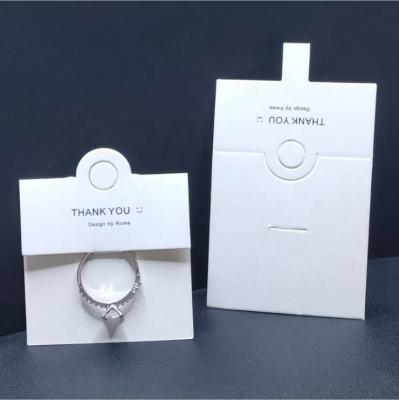 China Custom Jewelry Accessories Korean Style Jewelry Accessories Pack Folding Hang Tags 6*6cm Silver Ring Display Card for sale