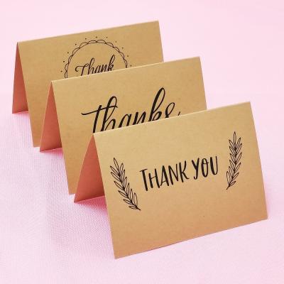 China Europe Factory Wholesale Thank You Kraft Paper Simple Decorate Small Folding Gift Cards for sale