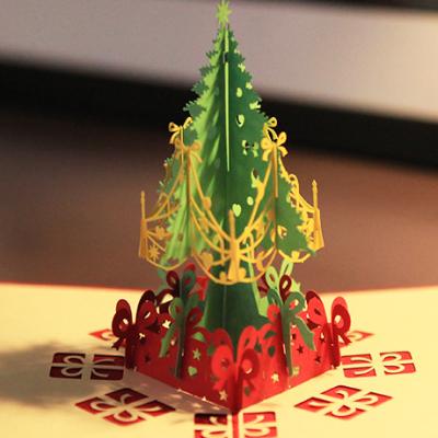 China Wholesale Europe Creativity 3D Christmas Business Christmas Tree Greeting Cards for sale