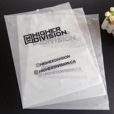 China Custom Frosted Moisture Proof Zipper Plastic Bags With Own Logo Printing For Apparel Packaging for sale