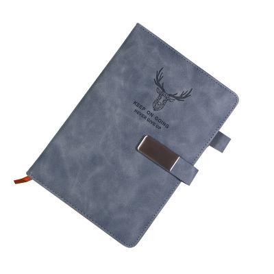 China Custom Checked Leather Tied Notepad Eco-Friendly/Trendy/Easy-Writing Notebook Travelers Hardcover Book Planner with Magnetic Buckle for sale