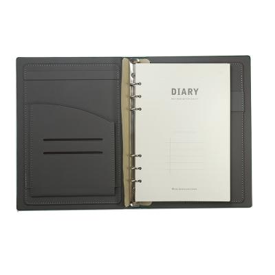 China Durable Wholesale Customizable Paper Leather Loose-leaf Notebook Eco-friendly A5 Shell Detachable Horizontal Line Notebook For Student for sale