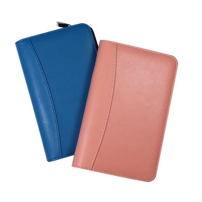 China Multifunctional pink leather binder a6 planner budget planner binder journal binders 6 ring binder refillable notebook for sale