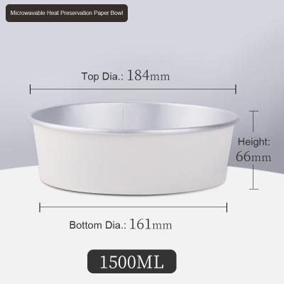 China 1500ML White Paper Disposable Bowl With Silver Aluminum Foil for sale