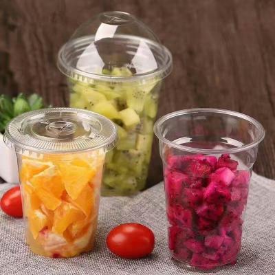 China 96mm transparent 9oz 12oz 16oz 20oz 24oz take away disposable clear plastic factory drinking PET CUP with flat lid for sale