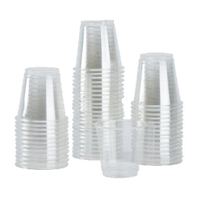 China 62mm-3oz Transparent Eco-friendly Disposable Clear Plastic Drink Cup With Flat Lid for sale