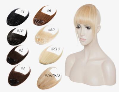 China Natural Straight More Than 15colors Clips 25g 100% Neat Invisible Human Remy Hair Pieces Replacement Clip In Bangs With Temple for sale