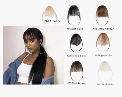 China Wholesale Silky Straight Wave Clip In Air Bang With Temple Bangs 3g Invisible Human Remy Hair Clip On Bangs Wig For Black Women for sale