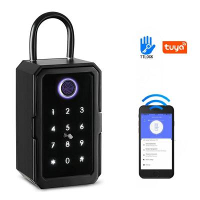 China Home Wall Mounted Portable APP Fingerprint Keybox Keybox BLE Tuya TTlock Office Apartments Hotel Smart Lock Key Box for sale