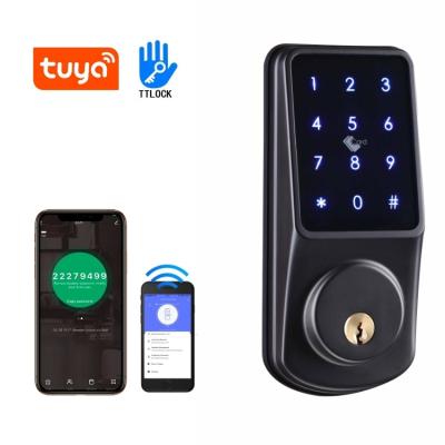 China Smart Biometric Digital WiFi Electronic Door Lock TTlock Tuya Smart Home Office Apartments Hotel Deadbolt Lock for sale