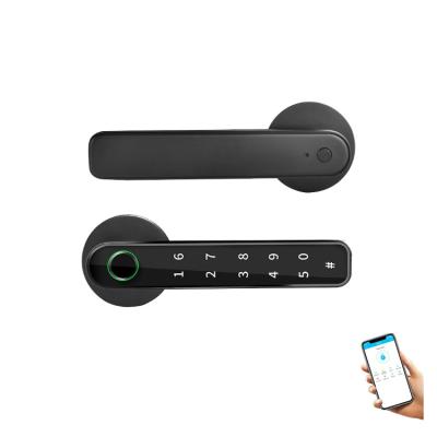 China Tuya Home Biometric Fingerprint Lock Door Handle Hotel Home Factory Price Office Apartments Smart Door Lock for sale