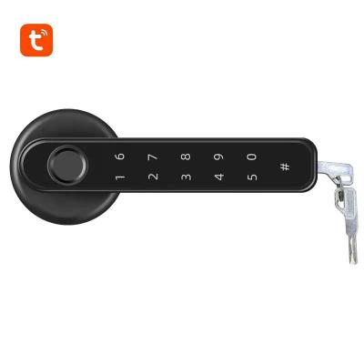 China Home Office Home Hotel BLE 4.0 Entrance Tuya APP Entry Keyless Digital Fingerprint Handle Smart WiFi Door Lock for sale