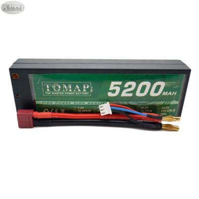 China Lipo Toy Car Model Battery 5200 mAh 2S 7.4 Li-polymer OEM Toys OEM Volt 30C 60C Max Batteries Pack For Rc Electric Car Hardcase for sale