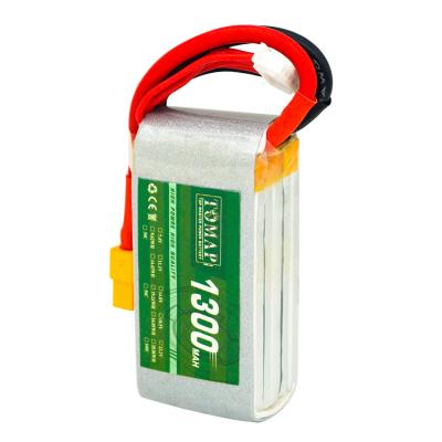 China Safety Environmental Long Life Waterproof RC Lipo Battery 1300mah 25c 6s 22.2V Li-Polymer Battery with XT60 Charger Connector for sale