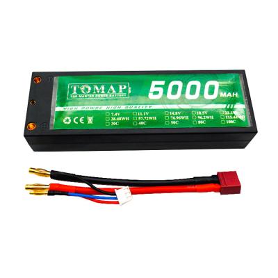 China Toys OEM 2S Lipo Battery 7.4V 50C 5000mAh RC Lipo Battery Hard Case with Deans Plug for sale