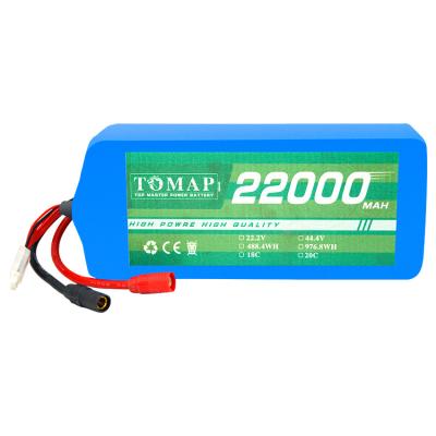 China Long Cycle Life 22000mAh 22.2V 6S LiPO Battery Burst 25C For Large Charging Multirotor FPV Drone Hexacopter Octocopter UAV for sale