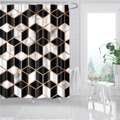 China Logo Photo Shower Curtain Bathroom Customized Viable Waterproof Curtains Polyester Custom Bath Decor With Hooks Bath Curtain for sale