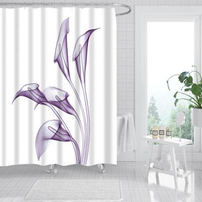 China Sustainable Shower Curtain Set Autumn Forest Landscape Maple Leaves Fabric Decor Bath Curtain Thanksgiving Landscape for sale