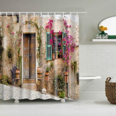 China Fairy Tale Forest Shower Curtains Waterproof Bathroom Curtain Mushroom Dream Viable 3d Room With Hooks Decoration Shower Curtain Mat for sale