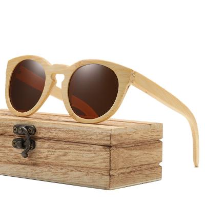 China Polarized Retro Fashion Sun Glasses Round Bamboo Sunglasses Eco - Friendly for sale