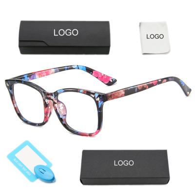 China 2022 Cheap Fashion Blue Logo Custom Blocker Anti Blue Light Glasses Adults Anti Bluelight Blocking Filter Computer Glasses With Case for sale